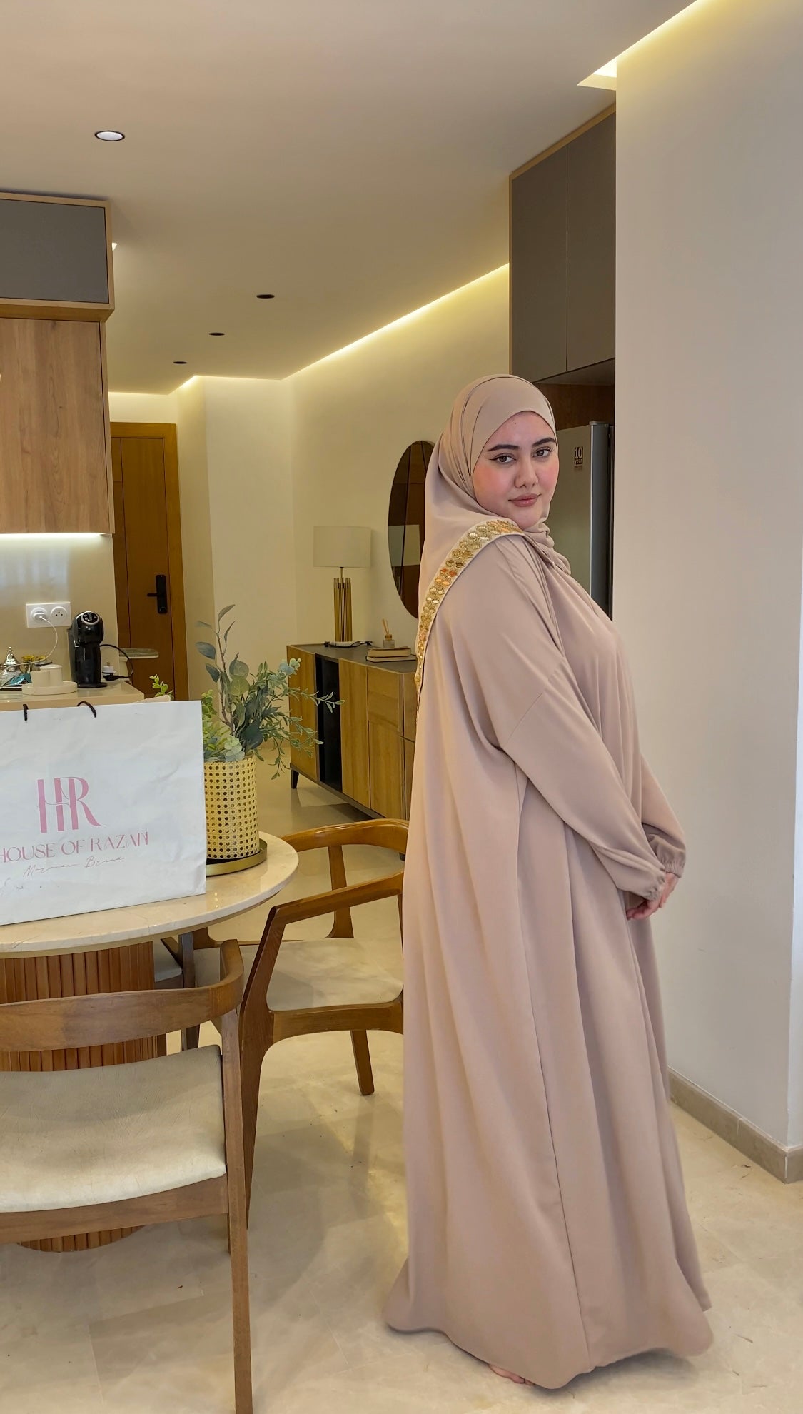 Abaya maysa | Beige Clair - House of razan